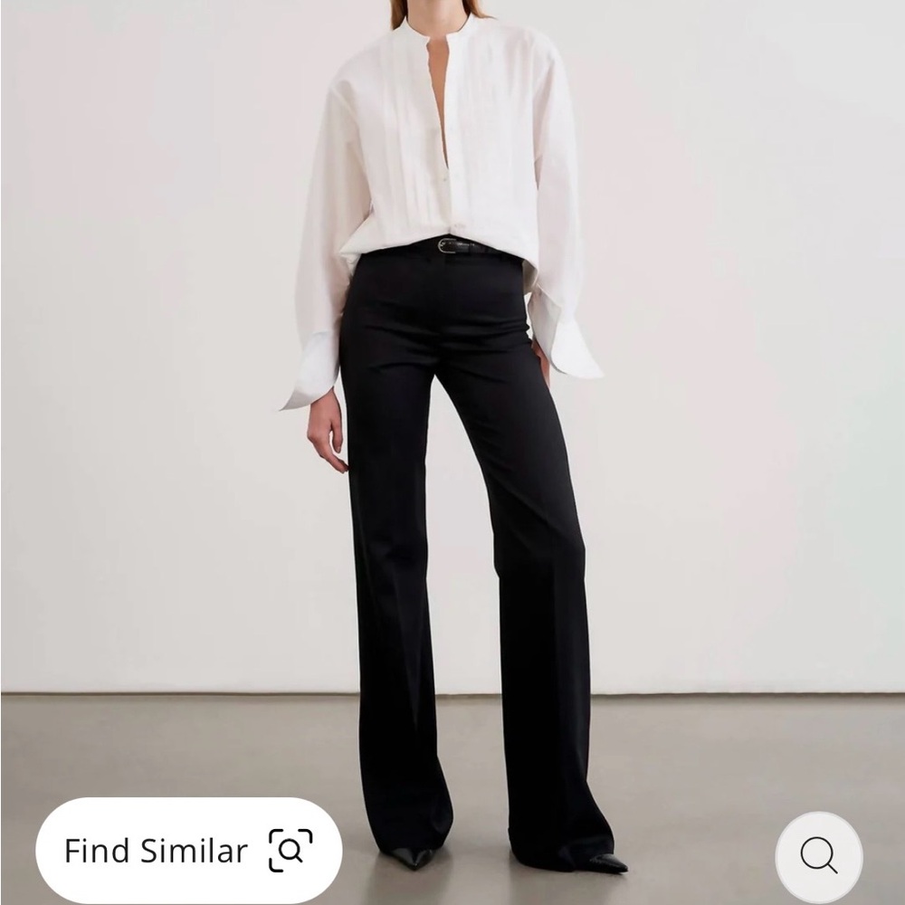 Nili Lotan Elegant Black Wide Leg Trousers